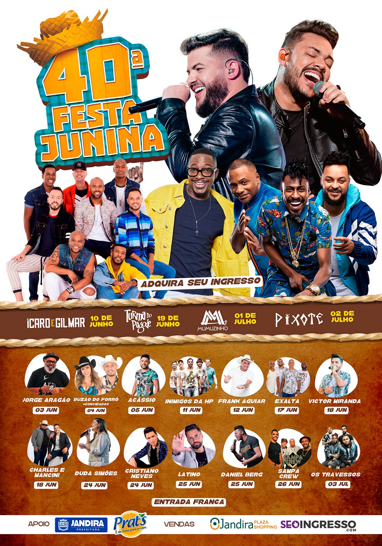 programação festa junina de 2022